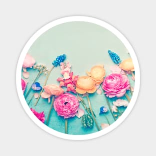 Pastel Peony Flower Garden Magnet